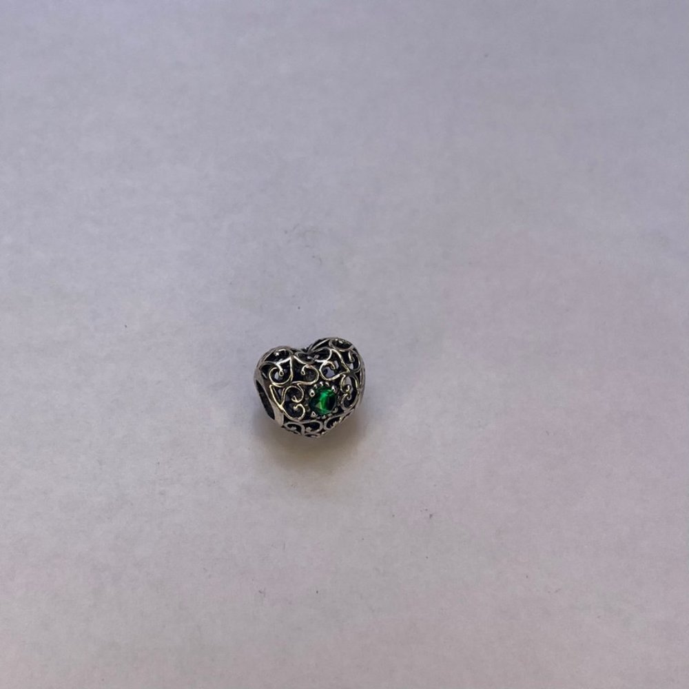 Pandora Emerald Heart-Shaped Charm